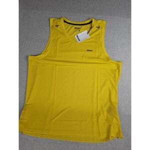 Brady Men 2XL Lightweight Stretch Active Run Tank Tops Round Neck Sulphur Yellow